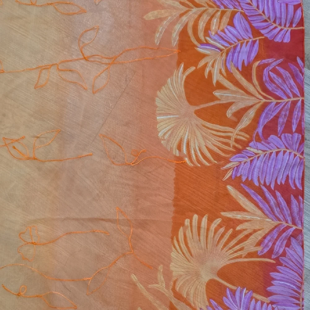 Vibrant Orange and Violet Scarf